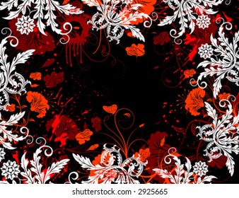 Grunge paint floral chaos, element for design, vector illustration