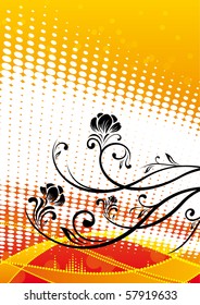 Grunge paint flower