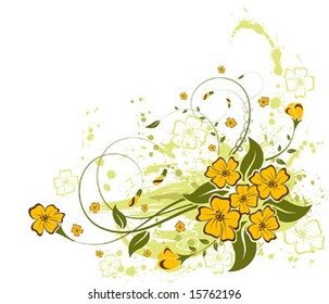 Grunge paint flower background, element for design, vector illustration
