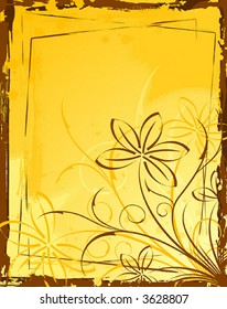 Grunge paint flower background, element for design, vector illustration