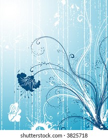 Grunge paint flower background, element for design, vector illustration