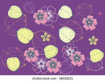 Grunge paint flower background with waves, element for design, vector illustration