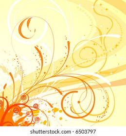Grunge paint flower background with waves, element for design, vector illustration