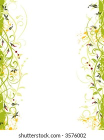 Grunge paint flower frame, element for design, vector illustration