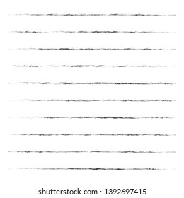 Grunge Paint isolated stripes . Vector brush Stroke . Distressed lines .  paintbrush collection . Modern Textured brushstrokes . Dry border in Black . 