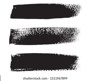 Grunge paint lines.Black brush strokes.