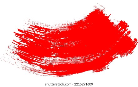 Grunge Paint banda roja Vector Stroke. Pincel dibujado a mano. Ilustración vectorial de trazo de pincel curvo.
