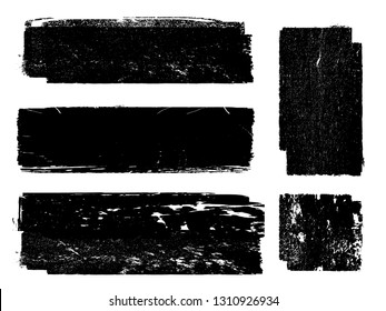 Grunge Paint Roller . Vector brush Stroke . Distressed banner . Black stripes isolated. paintbrush collection . Modern Textured shape . Dry border in Black . Bulge lines