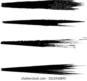 Grunge Paint Roller . Vector brush Stroke . Distressed banner . Black stripes isolated. paintbrush collection . Modern Textured shape . Dry border in Black . Bulge lines