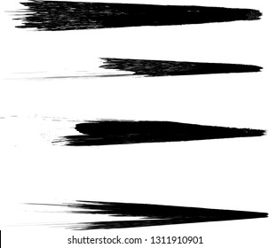 Grunge Paint Roller . Vector brush Stroke . Distressed banner . Black stripes isolated. paintbrush collection . Modern Textured shape . Dry border in Black . Bulge lines
