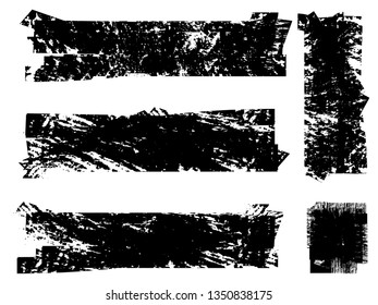 Grunge Paint Roller . Vector brush Stroke . Distressed banner . Black stripes isolated. paintbrush collection . Modern Textured shape . Dry border in Black . Bulge lines