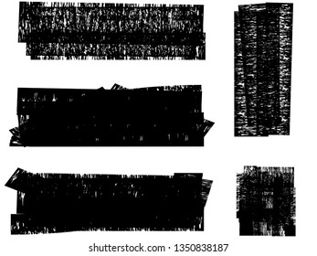 Grunge Paint Roller . Vector brush Stroke . Distressed banner . Black stripes isolated. paintbrush collection . Modern Textured shape . Dry border in Black . Bulge lines