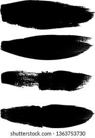 Grunge Paint Roller . Vector brush Stroke . Distressed banner . Black stripes isolated. paintbrush collection . Modern Textured shape . Dry border in Black . Bulge lines