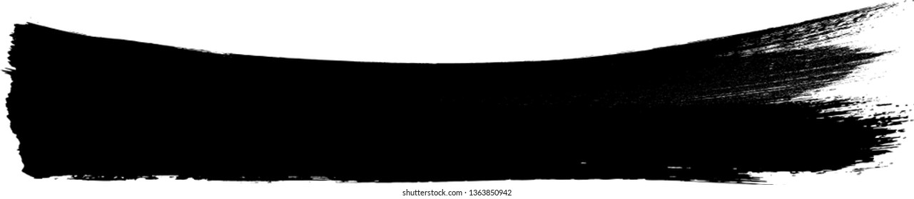 Grunge Paint Roller . Vector brush Stroke . Distressed banner . Black stripes isolated. paintbrush collection . Modern Textured shape . Dry border in Black . Bulge lines
