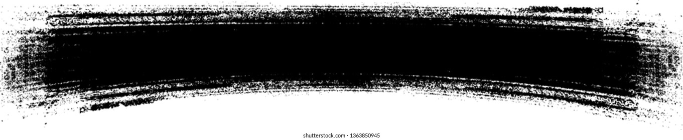 Grunge Paint Roller . Vector brush Stroke . Distressed banner . Black stripes isolated. paintbrush collection . Modern Textured shape . Dry border in Black . Bulge lines