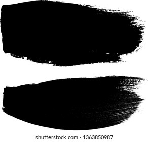 Grunge Paint Roller . Vector brush Stroke . Distressed banner . Black stripes isolated. paintbrush collection . Modern Textured shape . Dry border in Black . Bulge lines