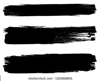 Rodillo de pintura Grunge . Pincel de Vector Stroke . Anuncio angustiado. Rayas negras aisladas. colección de pincel . Forma texturizada moderna . Borde seco en negro . Líneas de protuberancia
