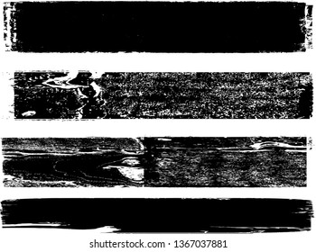 Grunge Paint Roller . Vector brush Stroke . Distressed banner . Black stripes isolated. paintbrush collection . Modern Textured shape . Dry border in Black . Bulge lines