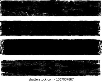 Grunge Paint Roller . Vektorillustration Pinsel Stroke . Falsches Banner . Schwarze Streifen einzeln. Pinselsammlung . Moderne Texturierte Form . Trockene Grenze auf Schwarz. Massengutlinien