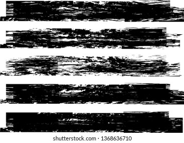 Grunge Paint Roller . Vector brush Stroke . Distressed banner . Black stripes isolated. paintbrush collection . Modern Textured shape . Dry border in Black . Bulge lines