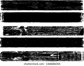 Grunge Paint Roller . Vector brush Stroke . Distressed banner . Black stripes isolated. paintbrush collection . Modern Textured shape . Dry border in Black . Bulge lines
