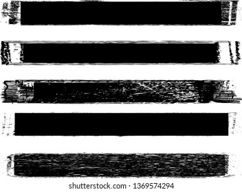 Grunge Paint Roller . Vector brush Stroke . Distressed banner . Black stripes isolated. paintbrush collection . Modern Textured shape . Dry border in Black . Bulge lines