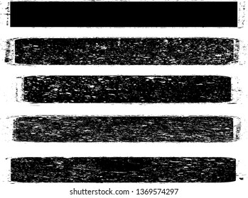 Grunge Paint Roller . Vector brush Stroke . Distressed banner . Black stripes isolated. paintbrush collection . Modern Textured shape . Dry border in Black . Bulge lines