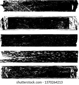 Grunge Paint Roller . Vector brush Stroke . Distressed banner . Black stripes isolated. paintbrush collection . Modern Textured shape . Dry border in Black . Bulge lines