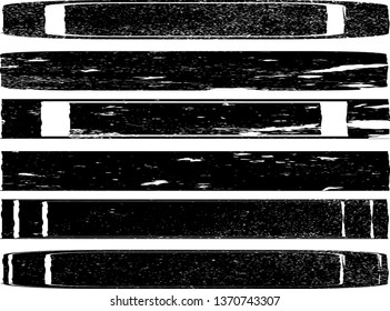 Grunge Paint Roller . Vector brush Stroke . Distressed banner . Black stripes isolated. paintbrush collection . Modern Textured shape . Dry border in Black . Bulge lines