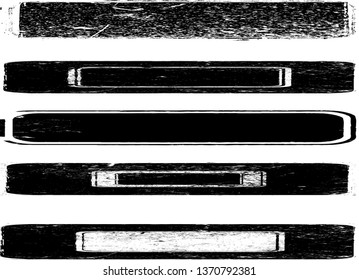 Grunge Paint Roller . Vector brush Stroke . Distressed banners, stamps . Black stripes isolated. paintbrush collection . Modern Textured shape . Dry border in Black . Brushstroke set . bulge lines