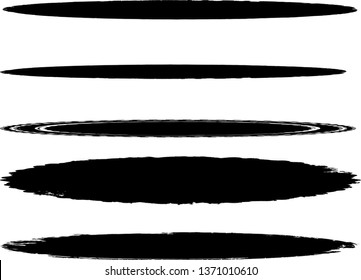Grunge Paint Roller . Vector brush Stroke . Distressed banner . Black stripes isolated. paintbrush collection . Modern Textured shape . Brushdtroke set . Dry border in Black . Bulge lines