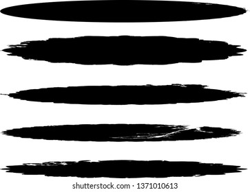 Grunge Paint Roller . Vector brush Stroke . Distressed banner . Black stripes isolated. paintbrush collection . Modern Textured shape . Brushdtroke set . Dry border in Black . Bulge lines