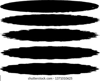Grunge Paint Roller . Vector brush Stroke . Distressed banner . Black stripes isolated. paintbrush collection . Modern Textured shape . Brushdtroke set . Dry border in Black . Bulge lines
