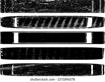 Grunge Paint Roller . Vector brush Stroke . Distressed banners, stamps . Black stripes isolated. paintbrush collection . Modern Textured shape . Dry border in Black . Brushstroke set . bulge lines