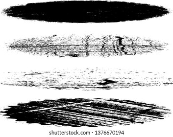 Grunge Paint Roller . Vector brush Stroke . Distressed banner . Black stripes isolated. paintbrush collection . Modern Textured shape . Dry border in Black . Bulge lines