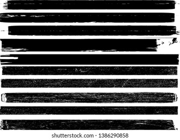 Grunge Paint Roller . Vector brush Stroke . Distressed banner . Black stripes isolated. paintbrush collection . Modern Textured shape . Dry border in Black . Bulge lines