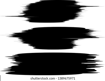 Grunge Paint Roller . Vector brush Stroke . Distressed banner . Black stripes isolated. paintbrush collection . Modern Textured shape . Dry border in Black . Bulge lines