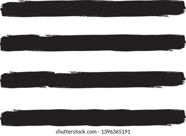 Grunge Paint Roller . Vector brush Stroke . Distressed banner . Black stripes isolated. paintbrush collection . Modern Textured shape . Dry border in Black . Bulge lines