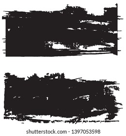Grunge Paint Roller . Vector brush Stroke . Distressed banner . Black stripes isolated. paintbrush collection . Modern Textured shape . Dry border in Black . Bulge lines