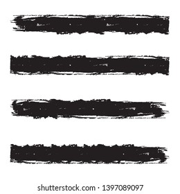 Grunge Paint Roller . Vector brush Stroke . Distressed banner . Black stripes isolated. paintbrush collection . Modern Textured shape . Dry border in Black . Bulge lines