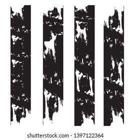 Grunge Paint Roller . Vector brush Stroke . Distressed banner . Black stripes isolated. paintbrush collection . Modern Textured shape . Dry border in Black . Bulge lines