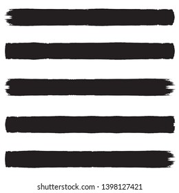 Grunge Paint Roller . Vector brush Stroke . Distressed banner . Black stripes isolated. paintbrush collection . Modern Textured shape . Dry border in Black . Bulge lines