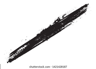 Grunge Paint Roller . Vector brush Stroke . Distressed banner . Black stripes isolated. paintbrush collection . Modern Textured shape . Dry border in Black . Oblique lines