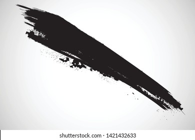 Grunge Paint Roller . Vector brush Stroke . Distressed banner . Black stripes isolated. paintbrush collection . Modern Textured shape . Dry border in Black . Oblique lines