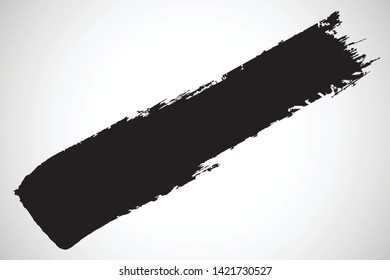 Grunge Paint Roller . Vector brush Stroke . Distressed banner . Black stripes isolated. paintbrush collection . Modern Textured shape . Dry border in Black . Oblique lines