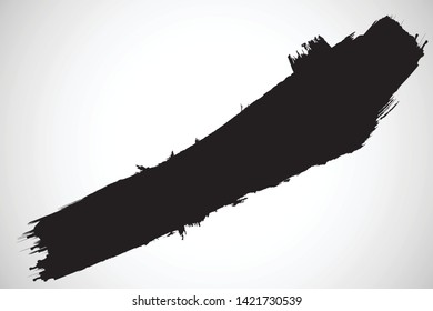 Grunge Paint Roller . Vector brush Stroke . Distressed banner . Black stripes isolated. paintbrush collection . Modern Textured shape . Dry border in Black . Oblique lines
