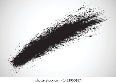 Grunge Paint Roller . Vector brush Stroke . Distressed banner . Black stripes isolated. paintbrush collection . Modern Textured shape . Dry border in Black . Oblique lines