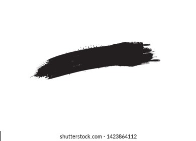 Grunge Paint Roller . Vector brush Stroke . Distressed banner . Black stripes isolated. paintbrush collection . Modern Textured shape . Dry border in Black . Oblique lines