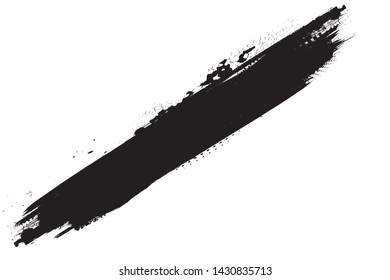 Grunge Paint Roller . Vector brush Stroke . Distressed banner . Black stripes isolated. paintbrush collection . Modern Textured shape . Dry border in Black . Bulge lines