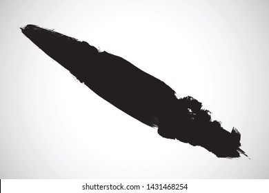 Grunge Paint Roller . Vector brush Stroke . Distressed banner . Black stripes isolated. paintbrush collection . Modern Textured shape . Dry border in Black . Bulge lines